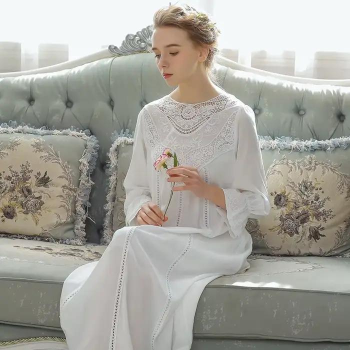 Chemise de nuit romantique en dentelle pour femmes, Style français, robe de nuit féerique, élégante,