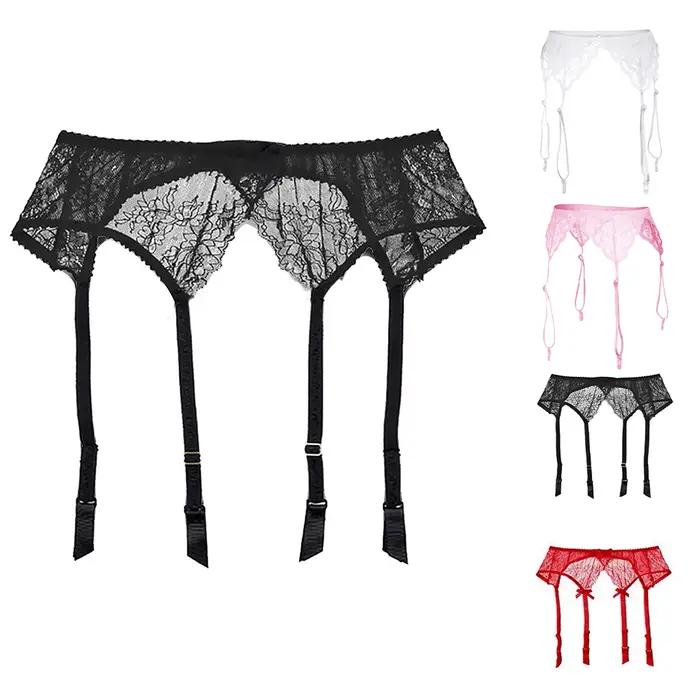 Jarretelles en dentelle pour femmes, Lingerie Sexy, sous-vêtements transparents, ceinture de taille 