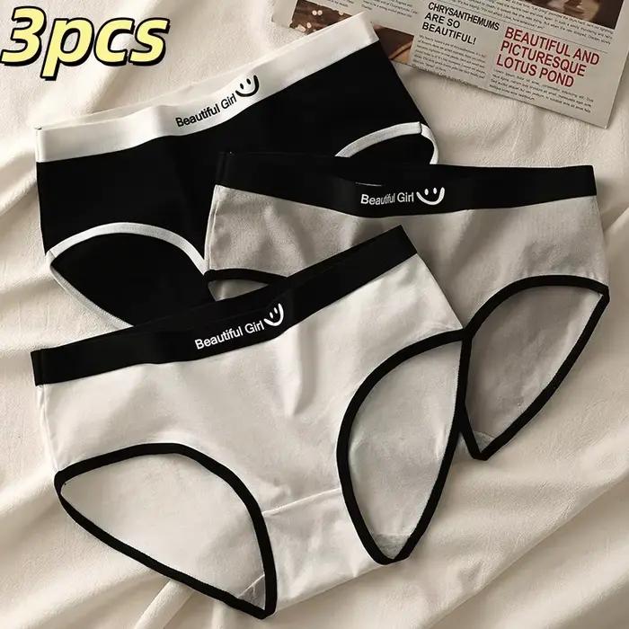 Lot de 3 culottes en coton doux pour femmes, respirantes, confortables et sans coutures