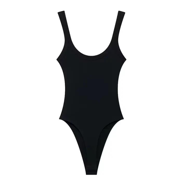 Body côtelé slim pour femmes, col rond, bretelles, bouton-pression, combishort féminin, mode Sexy