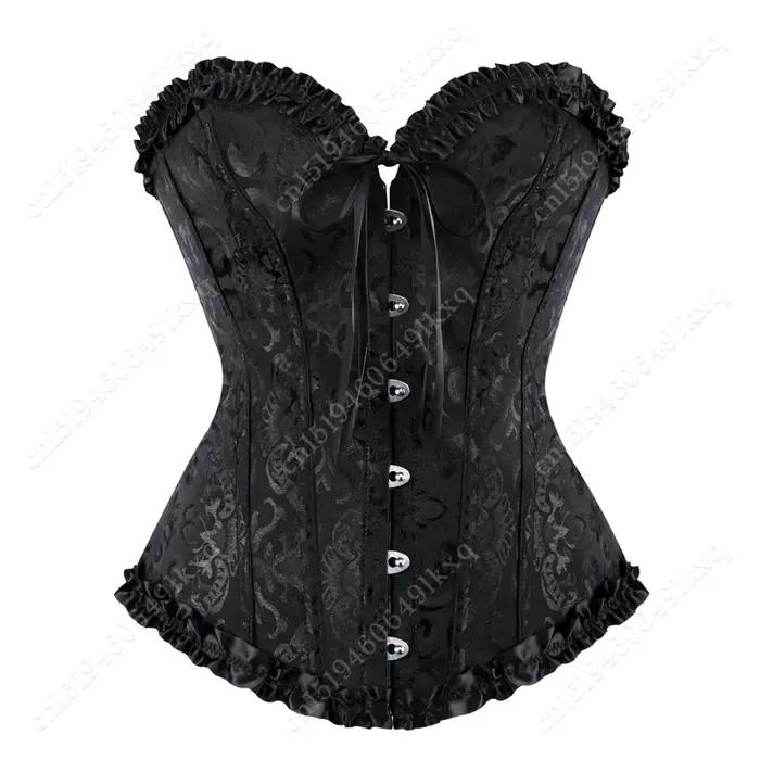 Bustier sexy à lacets pour femmes, corset floral, lingerie jaune et dorée