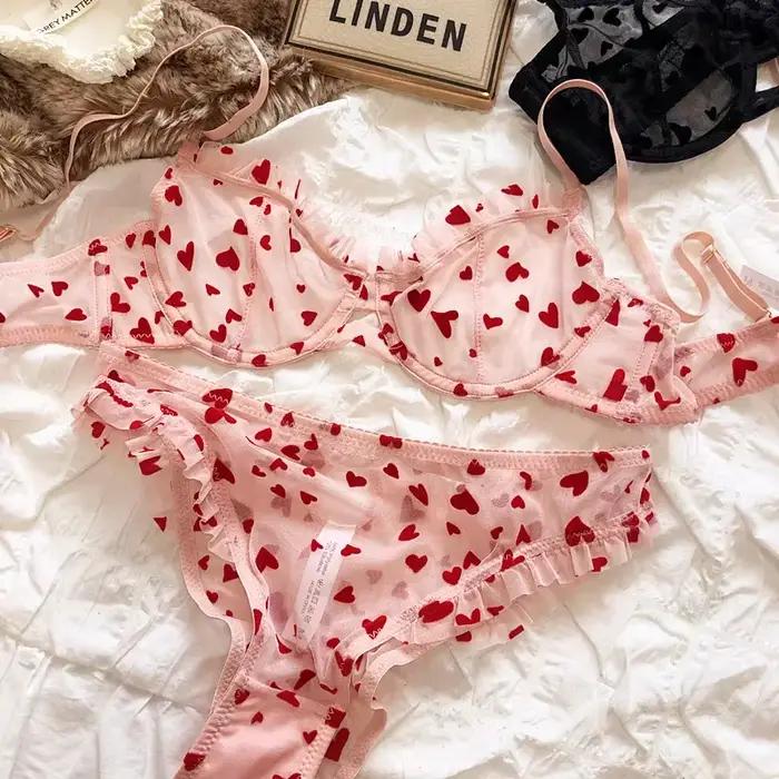 Ensemble de lingerie sexy ultra mince pour femme, soutien-gorge respirant, soutien-gorge push-up, ma