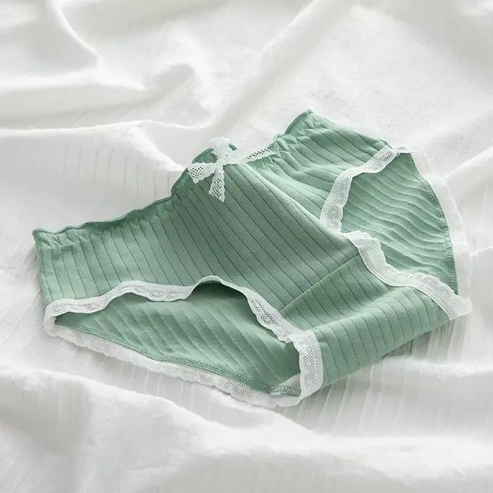 Sous-vêtements confortables en coton pour femmes, culottes respirantes, intimes, taille moyenne, cou