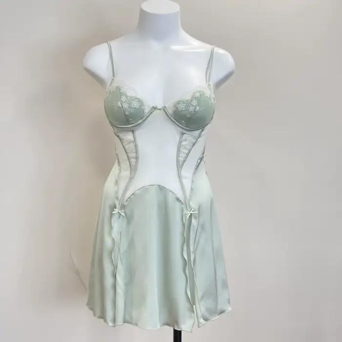 Lingerie Sexy de luxe pour femmes, vêtements de nuit d'été, chemises de nuit en soie glacée Pure Des