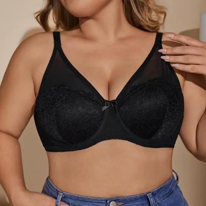 Beauwear femmes Lingerie grande taille soutien-gorge avec fil sans doublure mince soutien-gorge sans