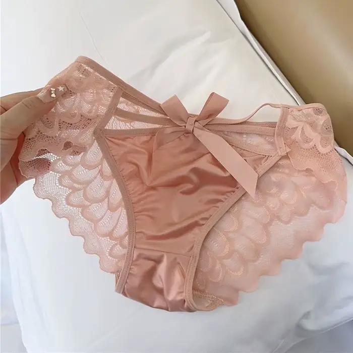 Culotte sans lueur pour femmes, sous-vêtement sexy en dentelle, anti-transpiration