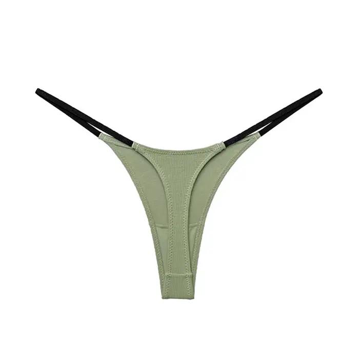 Sexy femmes culottes G String couleur bonbon String coton sans couture filles slips Fitness taille b