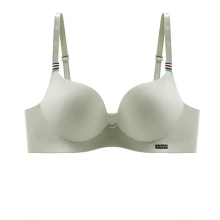 Soutien-gorge en soie glacée pour femmes, Bralettle Sexy sans couture, Push Up, Lingerie sans fil, u