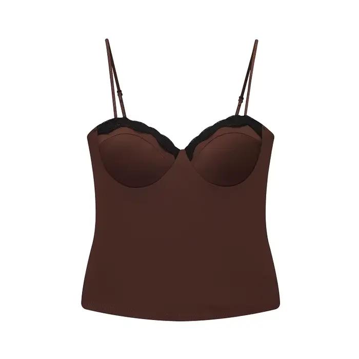 MUJER dentelle haut Corset femme Sexy Camisole haut court femmes sans manches Bustier hauts pour fem