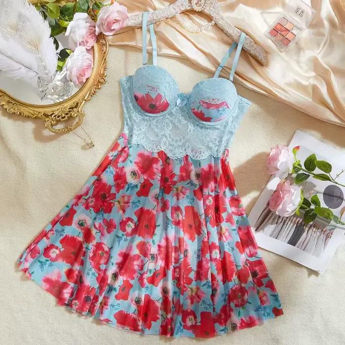 Chemise de nuit pour femmes, quatre saisons, printemps et été, décontractée, romantique, élégante, à