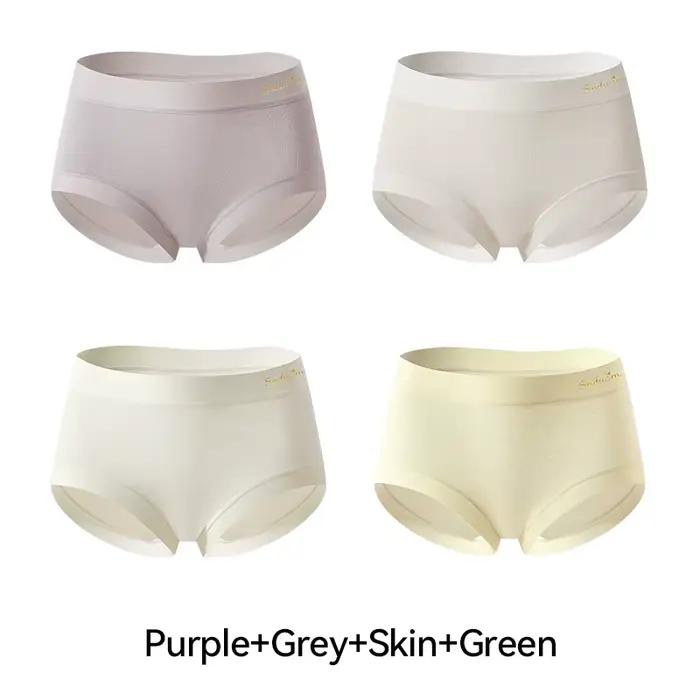 Lot de 4 culottes pour femmes grande taille en modal, sous-vêtements féminins tendance avec lettres,