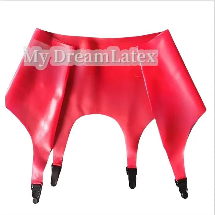 Ceinture à bretelles Corset en Latex avec sangle réglable Tv unisexe Sissy noir/rouge jarretière Sex