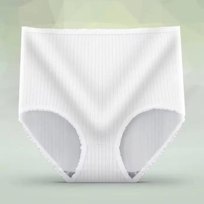 Women Panties Girl Plus Size Underwear High Waist Briefs Breathable Solid Color Soft Female Lingerie