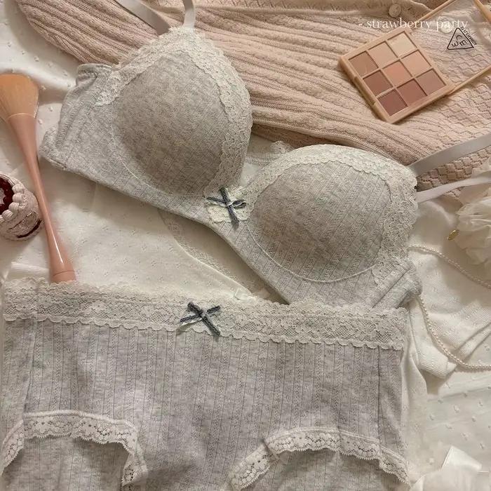 Ensemble de soutien-gorge en dentelle florale pour adolescents, Sexy, confortable, sans armatures en