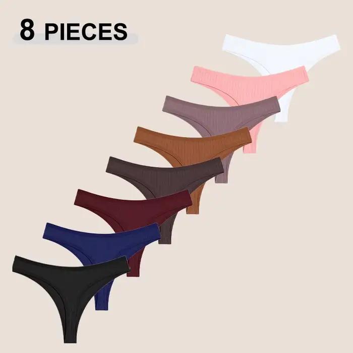 Strings en coton sans couture pour femmes, culotte sexy, taille basse, solide, respirant, confortabl