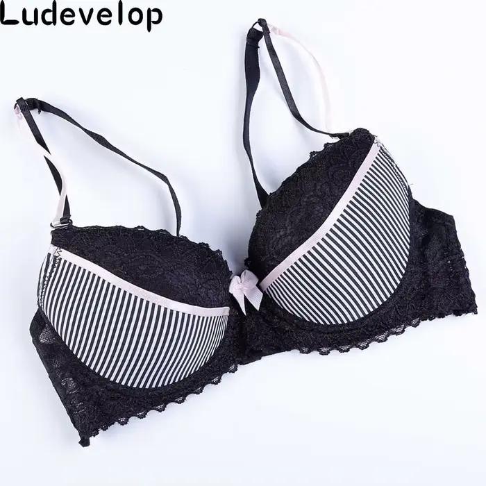 Intime nouveau push up femmes rayé soutien-gorge BC tasse dentelle lingerie broderie sexy jeune femm