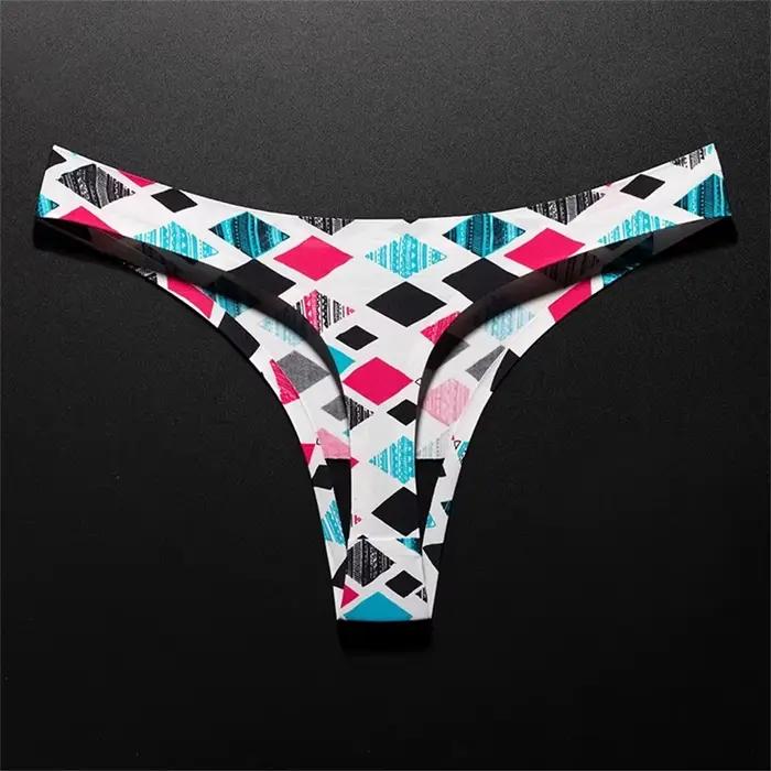 String Sexy Imprimé Léopard pour Femme, Sous-Vêtements en Coton, Sans Couture, Fleurs, Entrejambe, L