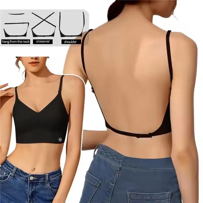 Soutien-gorge sans couture pour femmes, plongeant en U profond, haut dos nu pour robes, Lingerie Sex