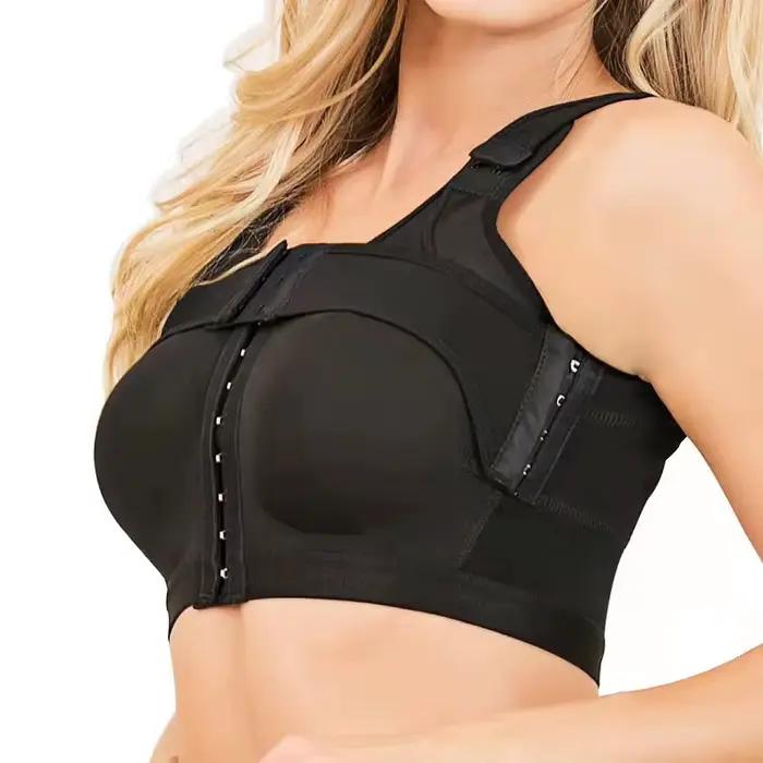 Soutien-gorge post-chirurgical pour augmentation mammaire, fermeture avant, stabilisateur d'implant,