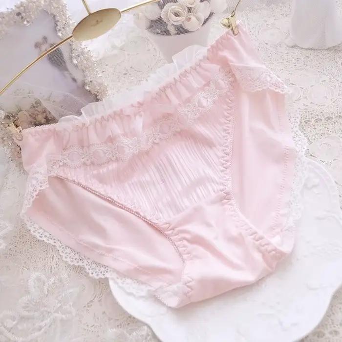 Culotte de princesse en soie et dentelle brodée pour femme, sous-vêtements à volants, en Satin soyeu