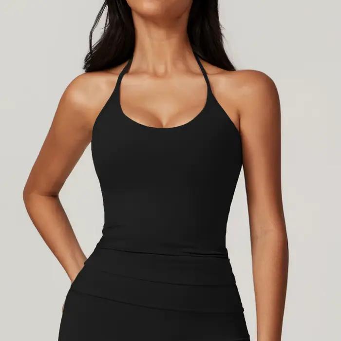 Soutien-gorge de sport sexy à porter autour du cou pour femme, rembourré, push-up, pour la course, l