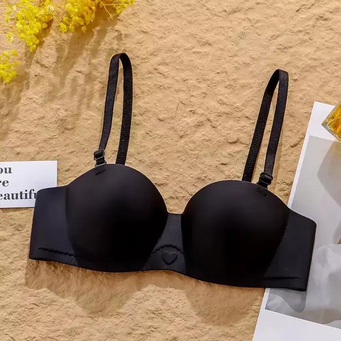 Soutien-gorge demi-tasse pour femmes, sous-vêtements antidérapants pour petits seins froncés sans ma