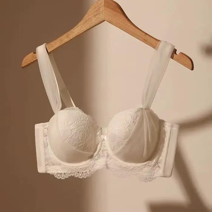 Soutien-gorge en dentelle française pour femmes, grande poitrine, petit soutien-gorge push-up, Colle