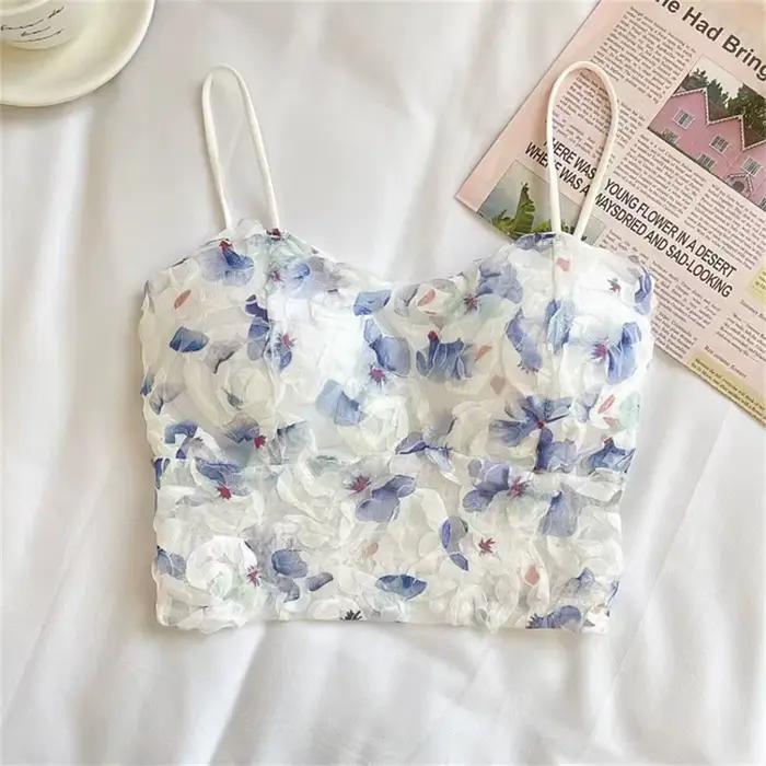 Lingerie Sweet Beauty – débardeur sexy à fleurs pour femmes, soutien-gorge pour tenue d'été décontra