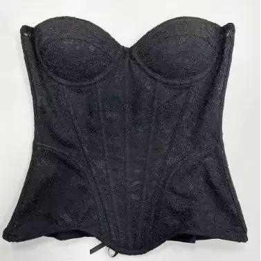 Women White Lace Corset Bra Overbust Luxury Bodice For Wedding Strapless Lace Up Bustier Tube Tops W