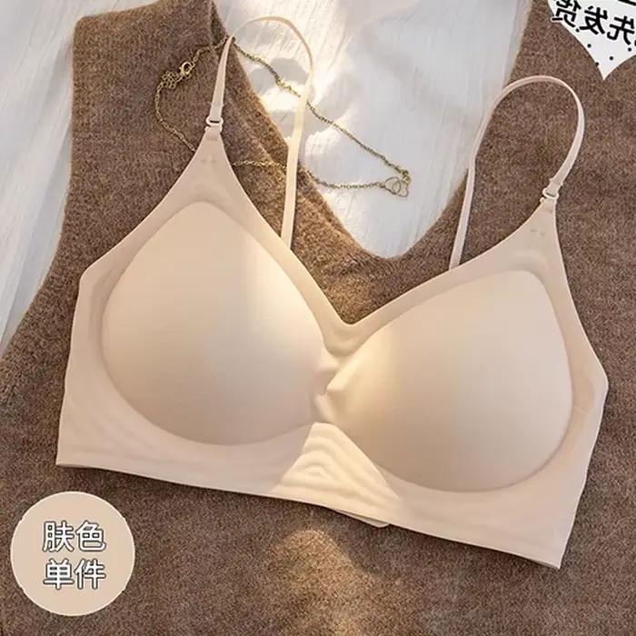 Bralette Sexy petite poitrine rassemblement sans couture fines bretelles dos nu sans fil confort tas