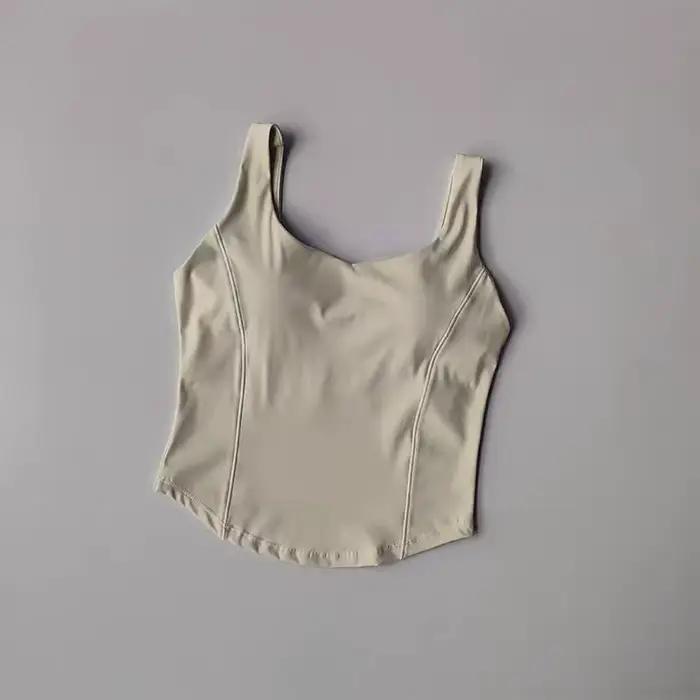 Soutien-gorge de sport yoga absorbant les chocs pour femme, sensation seconde peau, bralette une piè