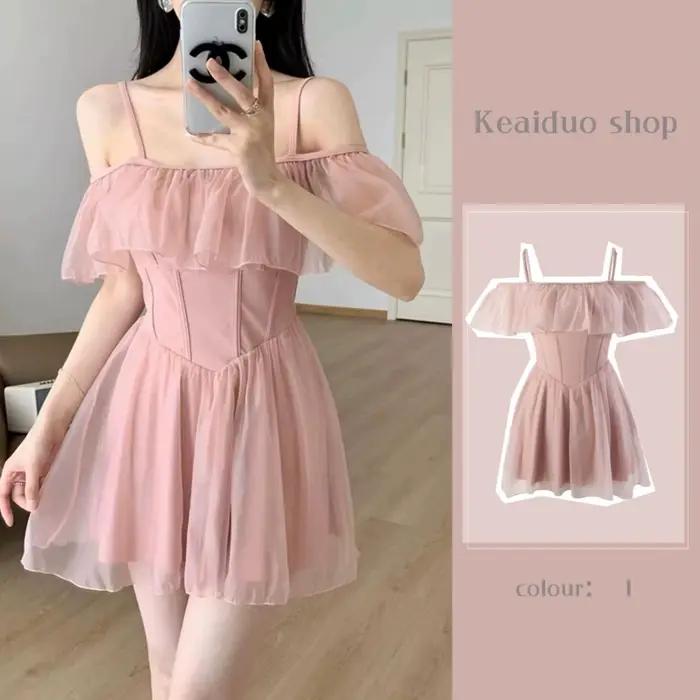 Robe une pièce pour femmes, maillot de bain, légèrement grosse, pour filles, couvrir le ventre et se