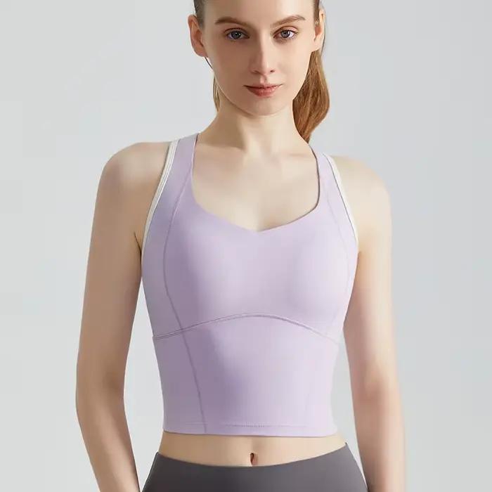 Soutien-gorge de sport pour femmes, coussinet de poitrine haute résistance absorbant les chocs, gile