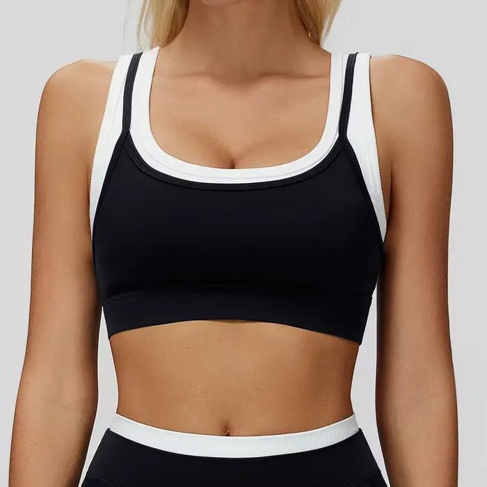 Soutien-gorge de Yoga pour femmes, soutien-gorge de sport respirant, Double bretelles, haut d'entraî