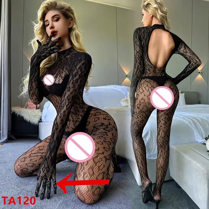 Femmes Lingeries Léopard Vintage Mode À Lacets Costumes Noir Sexy Slim Body Combinaison Streetwear À