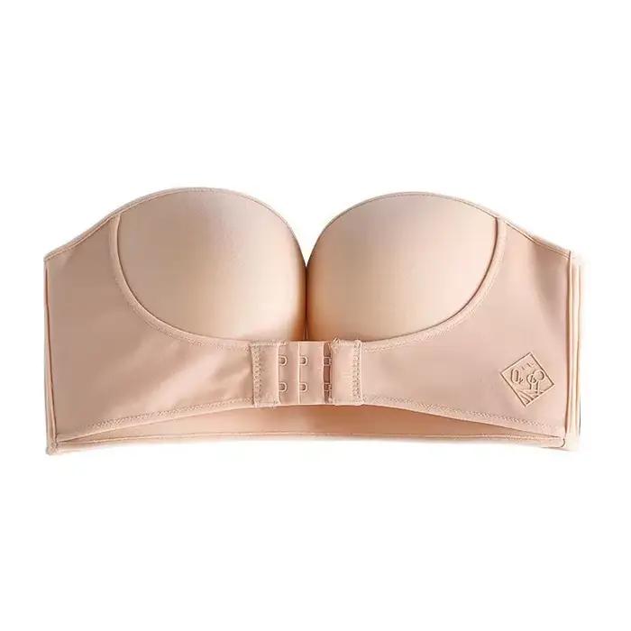 Soutien-gorge sans bretelles à fermeture frontale pour femme, sous-vêtements invisibles, Sexy, Push 