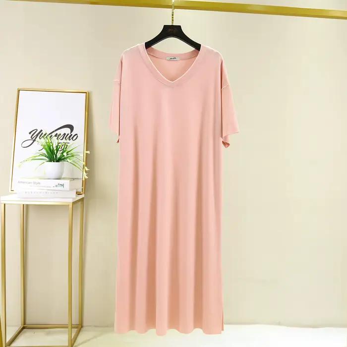 Chemises de nuit pour femmes, vêtements de nuit d'été, robes de nuit décontractées, grandes tailles,