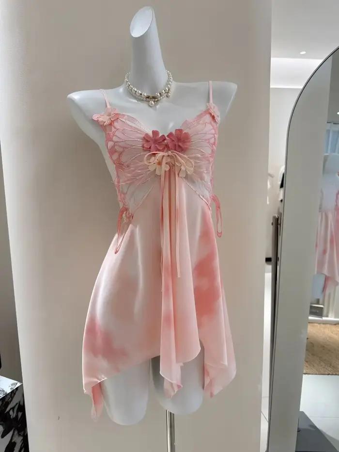 Fée elfe jarretelle Chemise de nuit Lingerie Sexy papillon dentelle Chemise vêtements de nuit Chemis