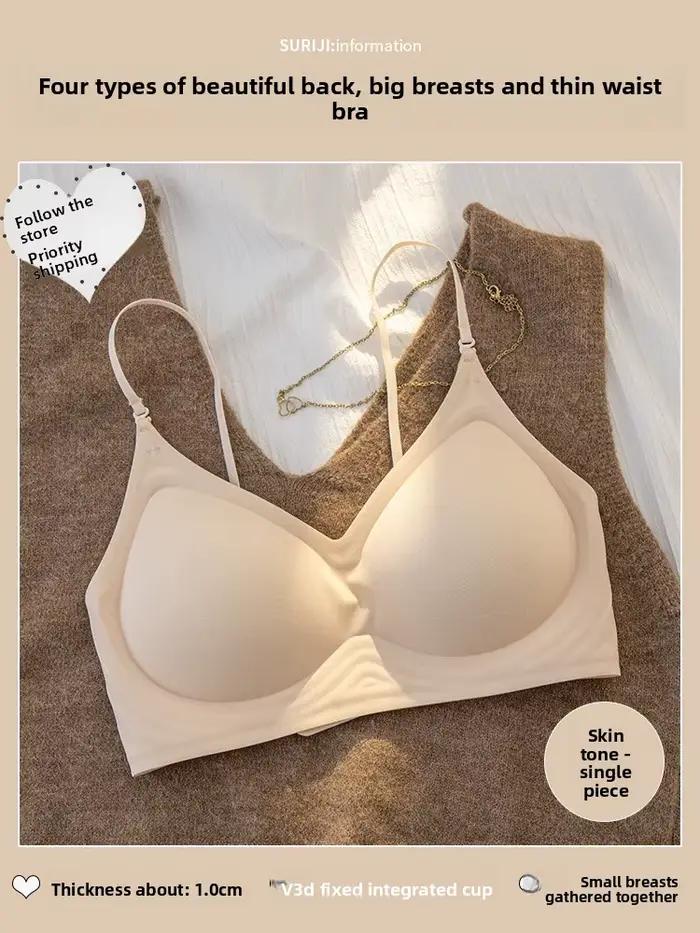 Soutien-gorge sans couture, style bande dessinée, pour une poitrine sublimée, bretelles fines, maint