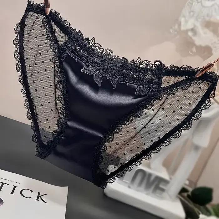Slips en satin pour femmes, lingerie sexy, culottes sans couture, sous-vêtements féminins pour femme