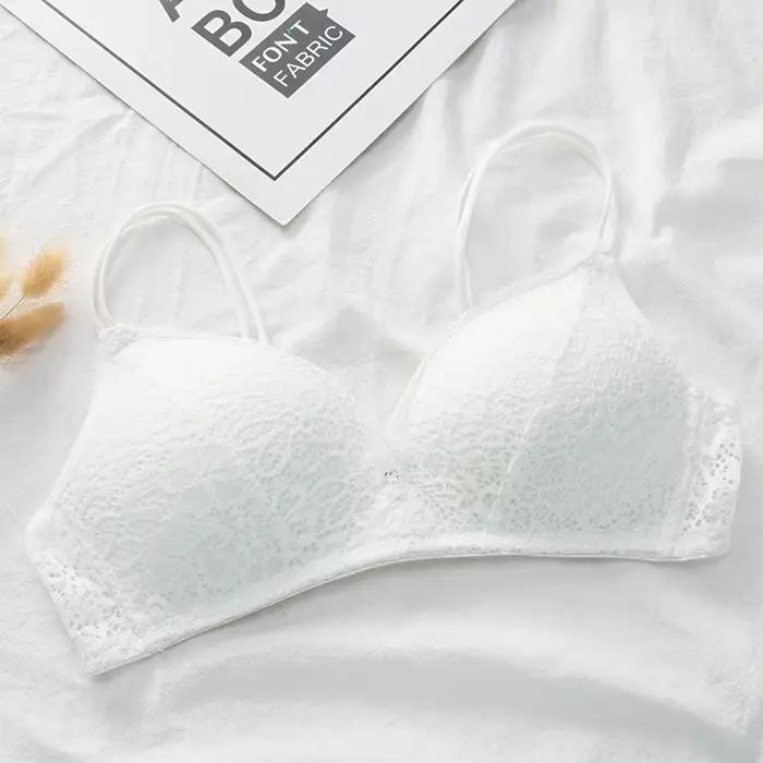 Soutien-gorge push-up sans fil pour femme, lingerie sexy en dentelle, soutien-gorge fin et respirant