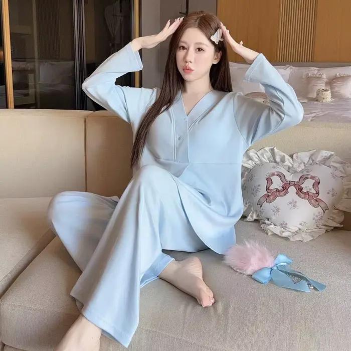 Chemise de nuit de maternité et vêtements d'allaitement légers printemps/automne été