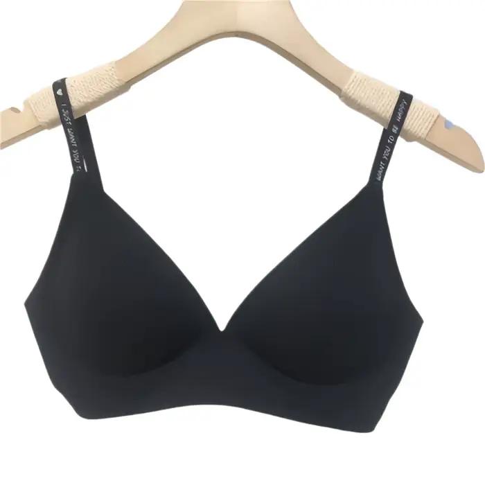 Soutien-gorge triangle sans armatures pour femme, sous-vêtement invisible, bretelles à lettres, bral