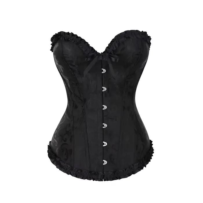 Corsets et Bustiers Sexy pour Femmes, Hauts en Dentelle Florale, Lingerie Gothique Vintage en Satin,