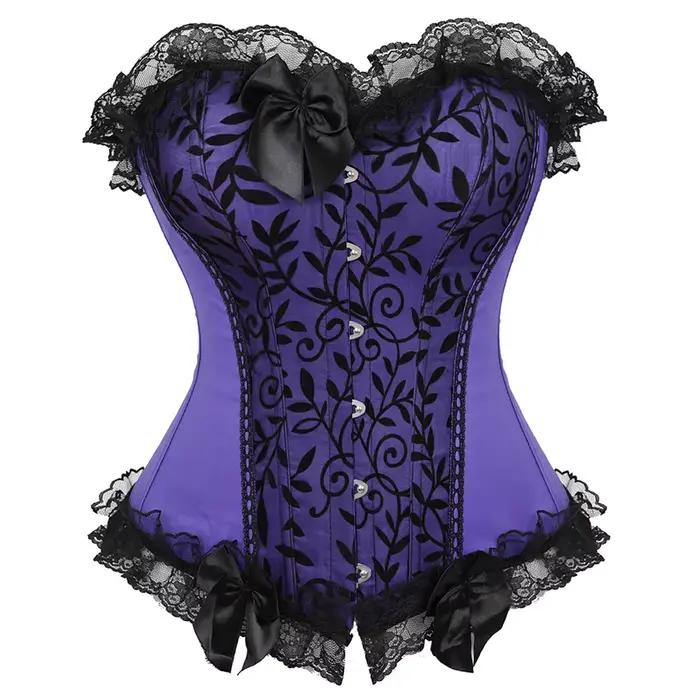 Superposition de dentelle soirée corset décontracté robe sexy femmes vert Lingerie et dentelle noire