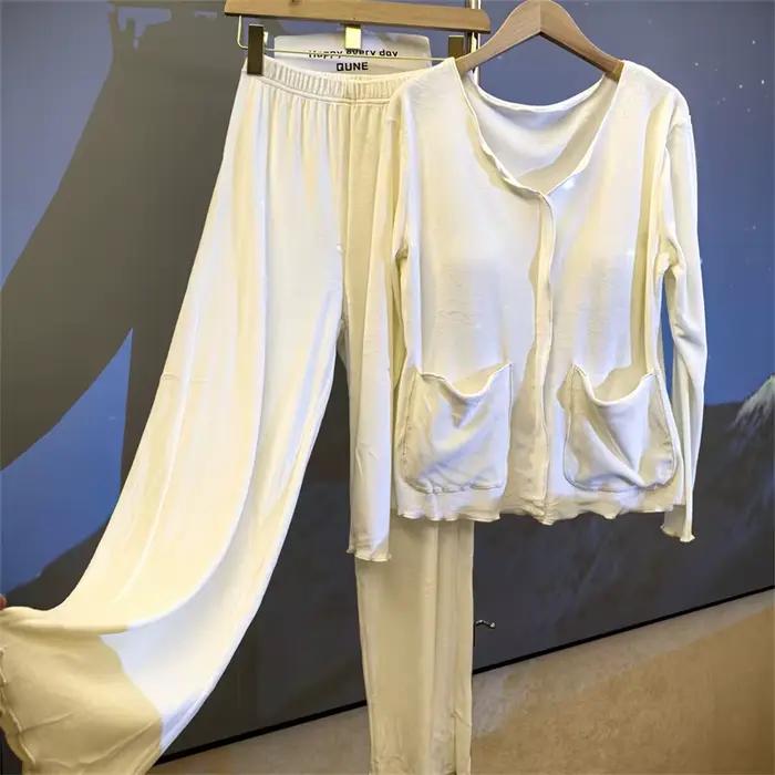 Pijama Feminino Island velours chaud Pyjamas ensemble femme coréenne élégant coussin de poitrine à m