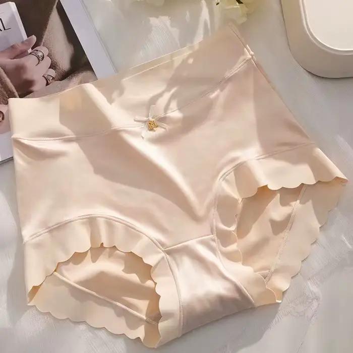 Culotte en soie, jolis slips, sous-vêtements doux, taille moyenne, élégance, Lingerie Sexy pour fill