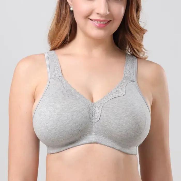 Soutiens-gorge sans fil à couvrance totale, 95% coton, bonnets larges, confortables, bretelles large