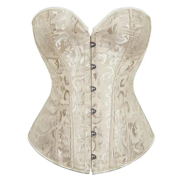 Jacquard Vintage hauts Corset femmes gothique surbuste Bustier à lacets Shapewear minceur taille faç