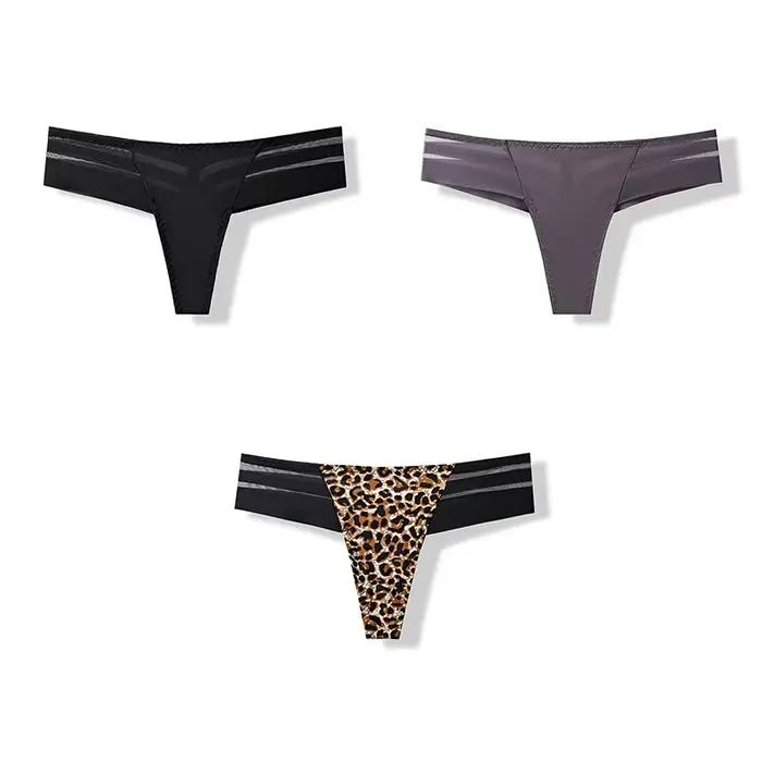 3 pièces culottes pour femmes sous-vêtements intimes tongs Lingerie Sexy sport femme Tanga pour femm